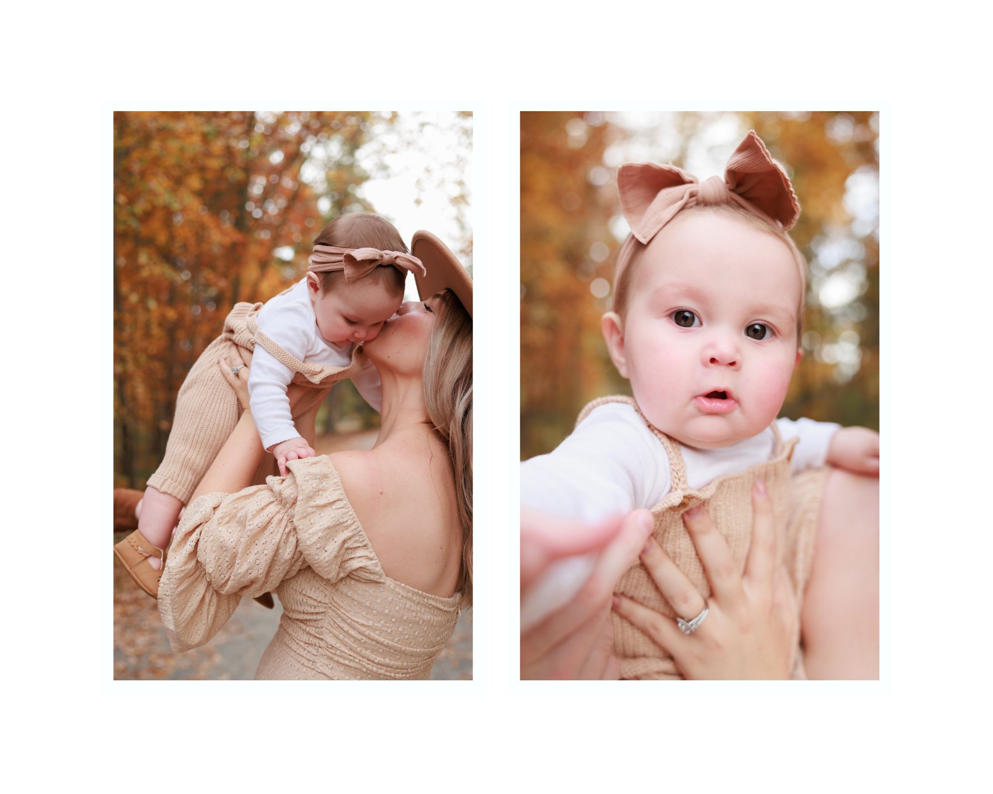 Mom kissing her baby in their outdoor family photography session.
