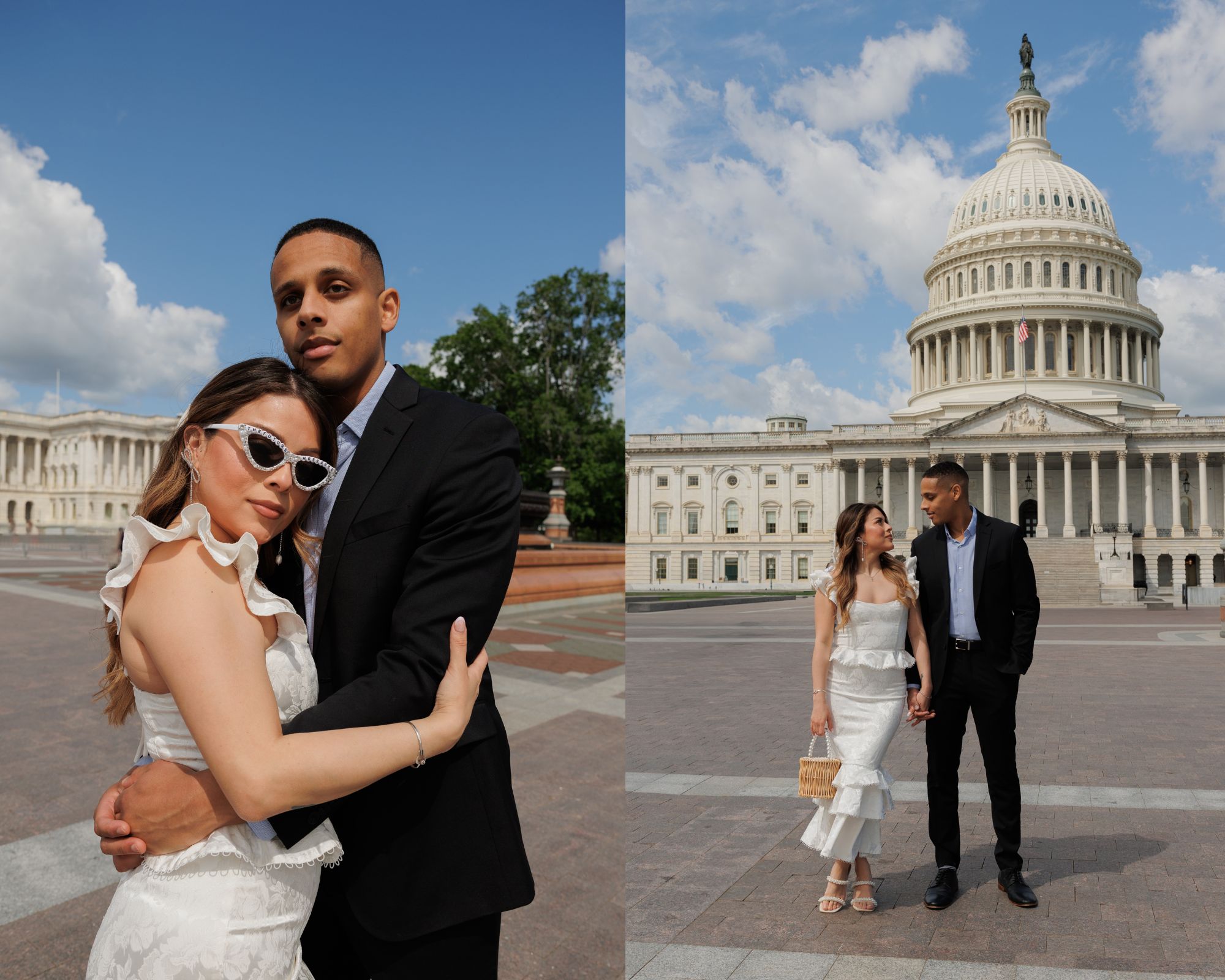 Couple posing at the Capitol Building
