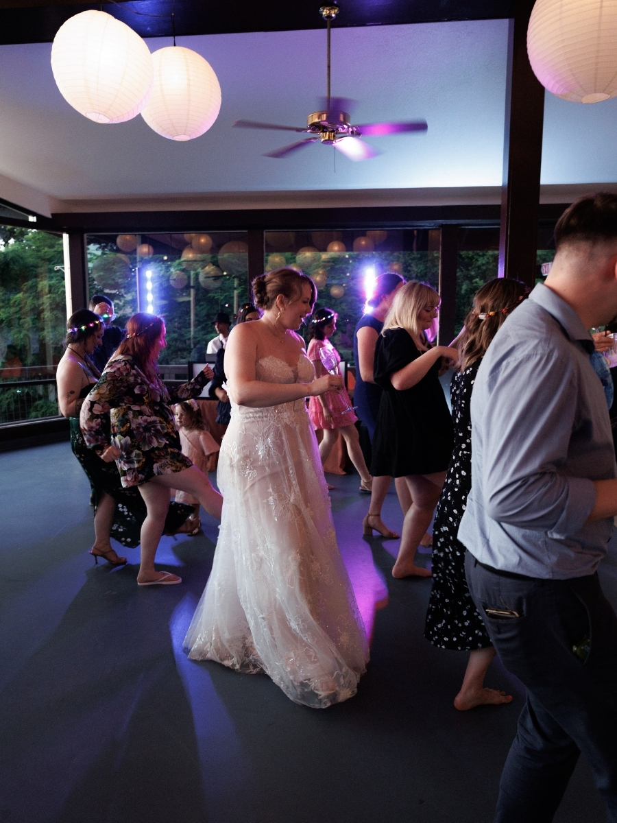 Bride dancing to Taylor Swift