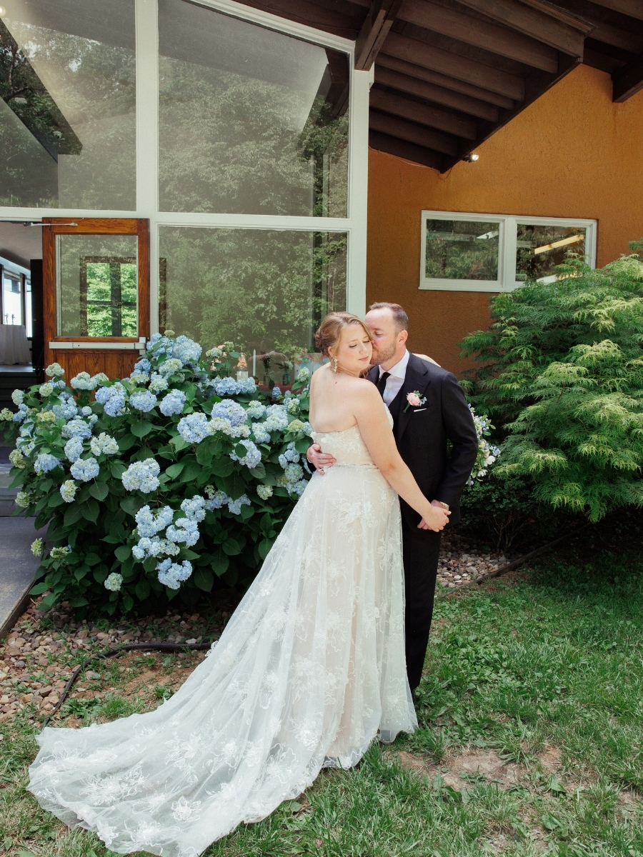 Bride and Groom posing for portraits