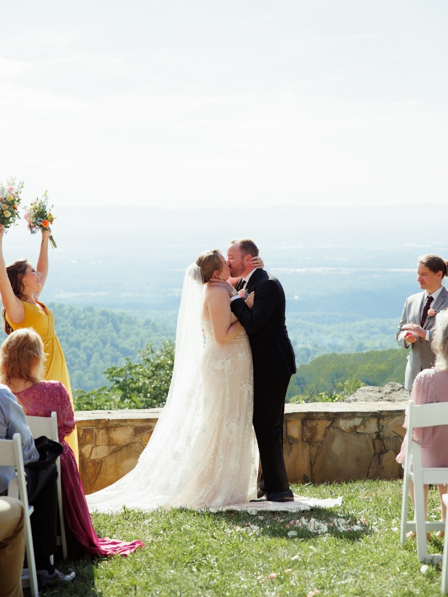 First kiss as husband and wife