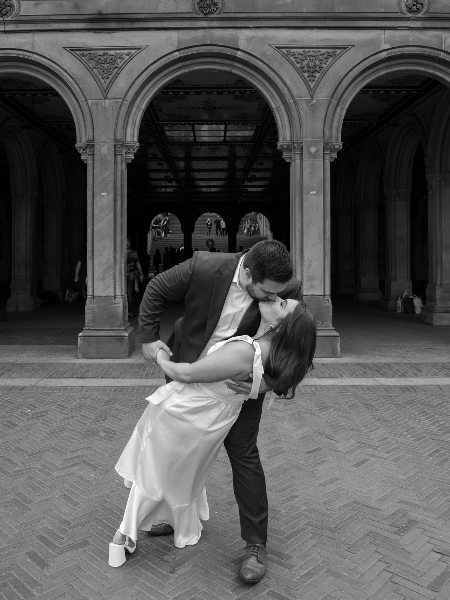 Black and White Engagement photo