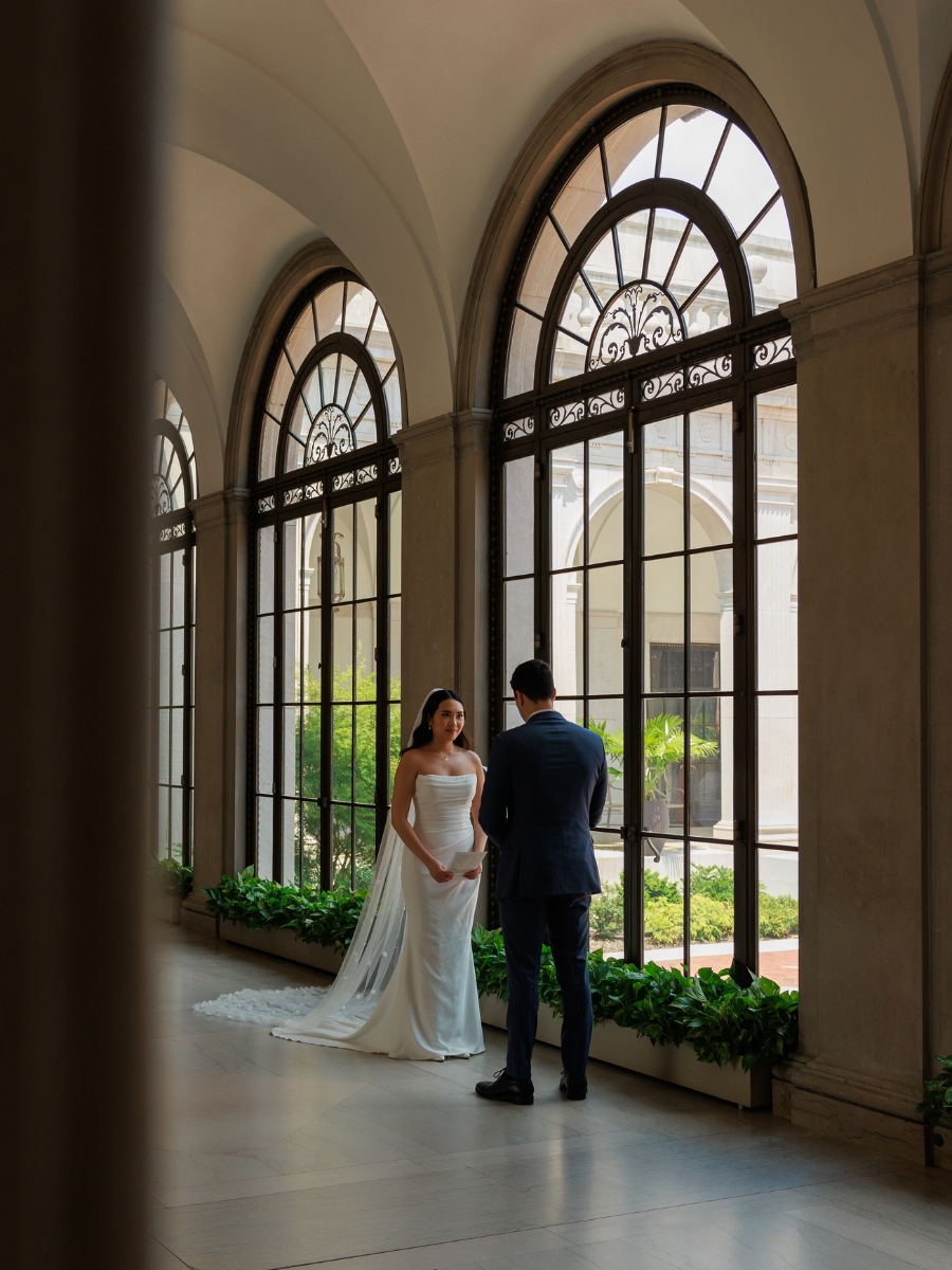 Bride and Groom share vows during their elopement in Washington DC.