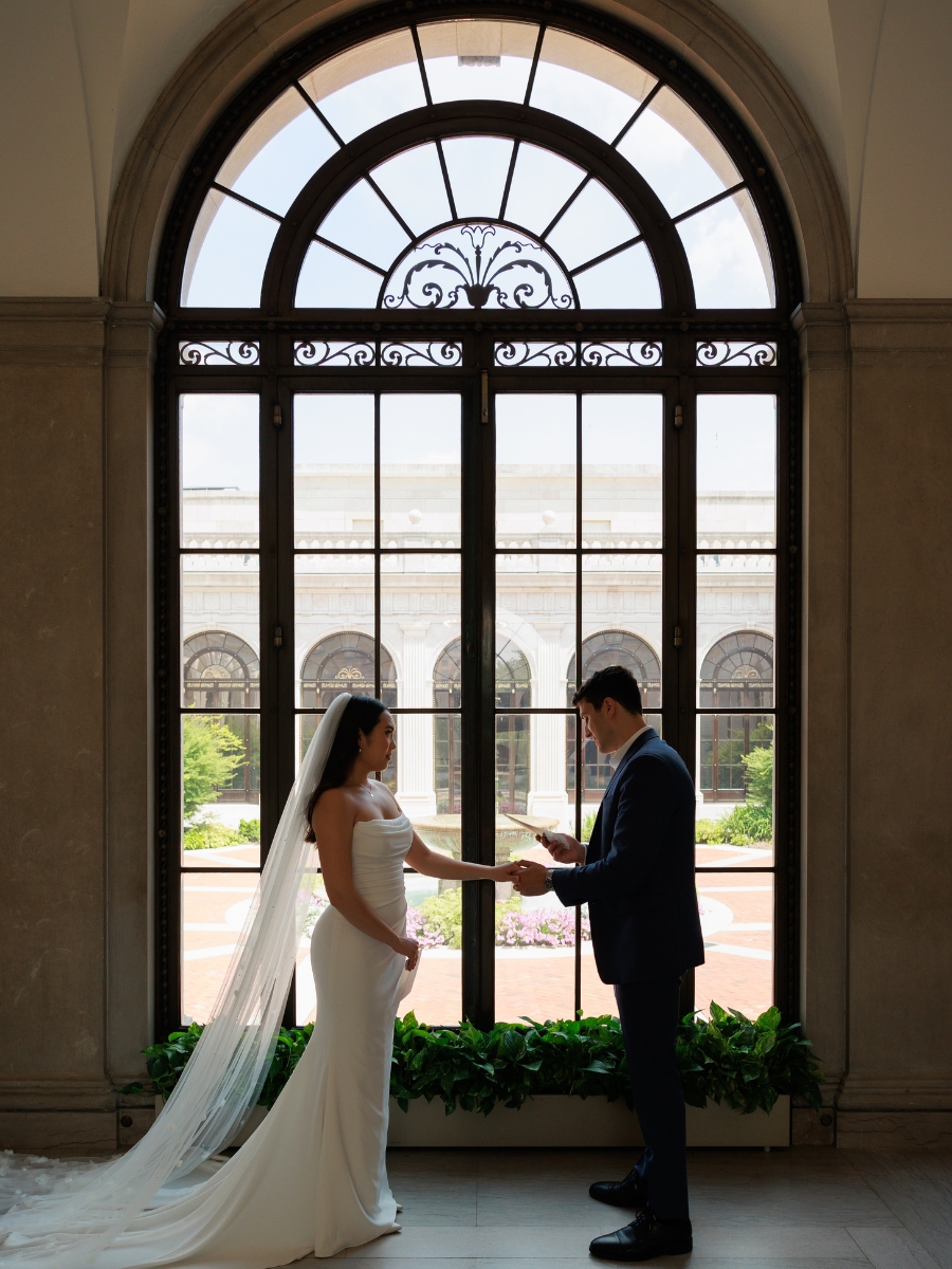 Bride and Groom share vows during their elopement in Washington DC.