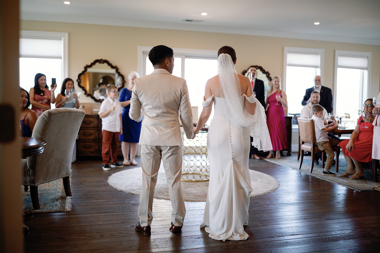 Micro-wedding reception details at Stone Tower Winery.