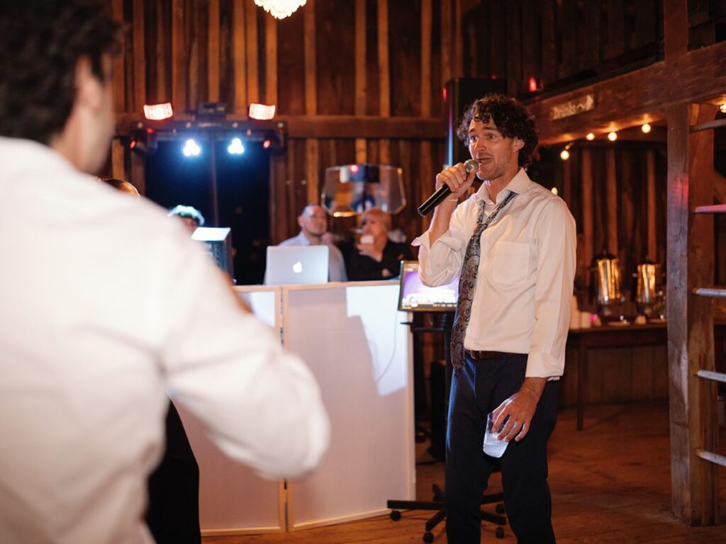 Karaoke at a wedding