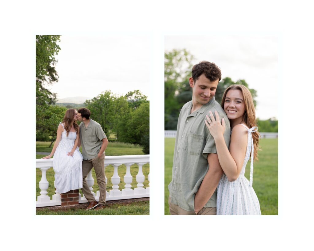 Engaged couple posing for their engagement session