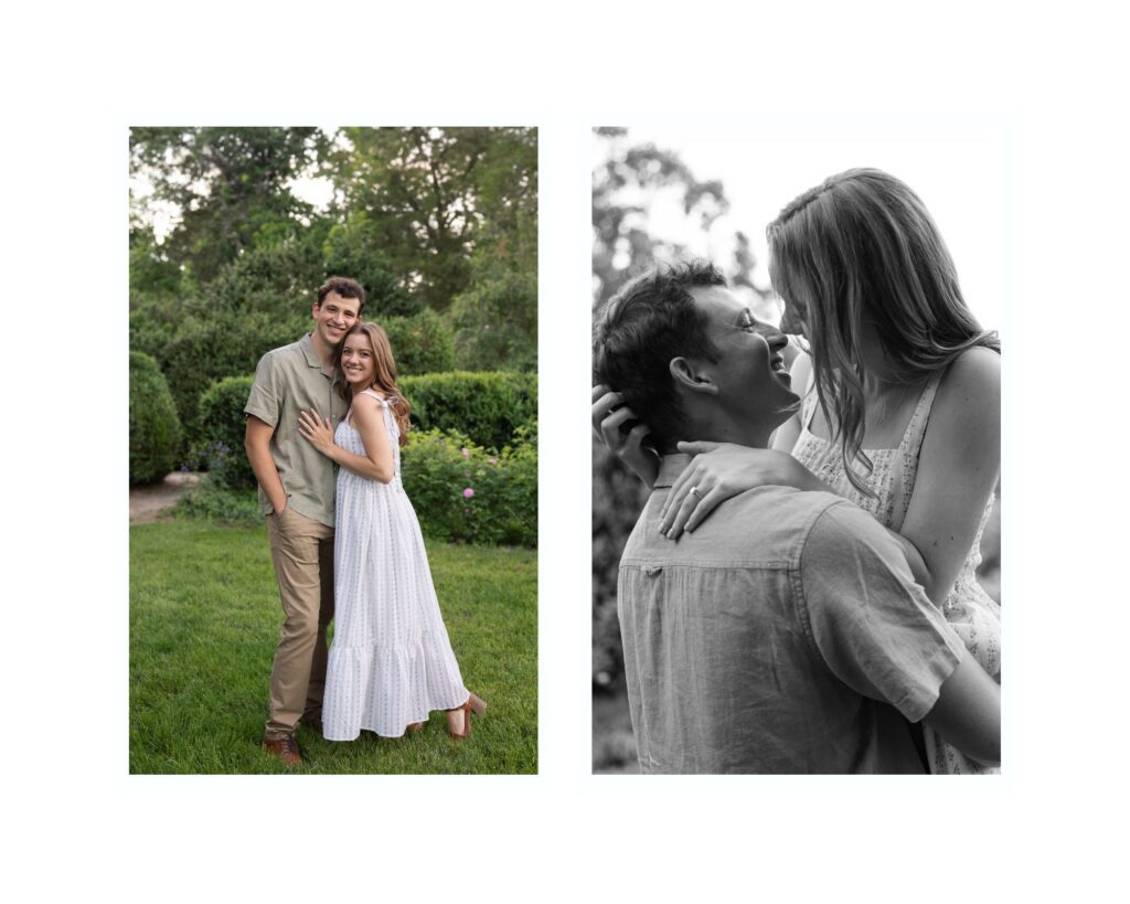 Engaged couple at Oatlands Historic House in Leesburg, Virginia during a spring engagement session by Northern Virginia photographer Alex McCormick