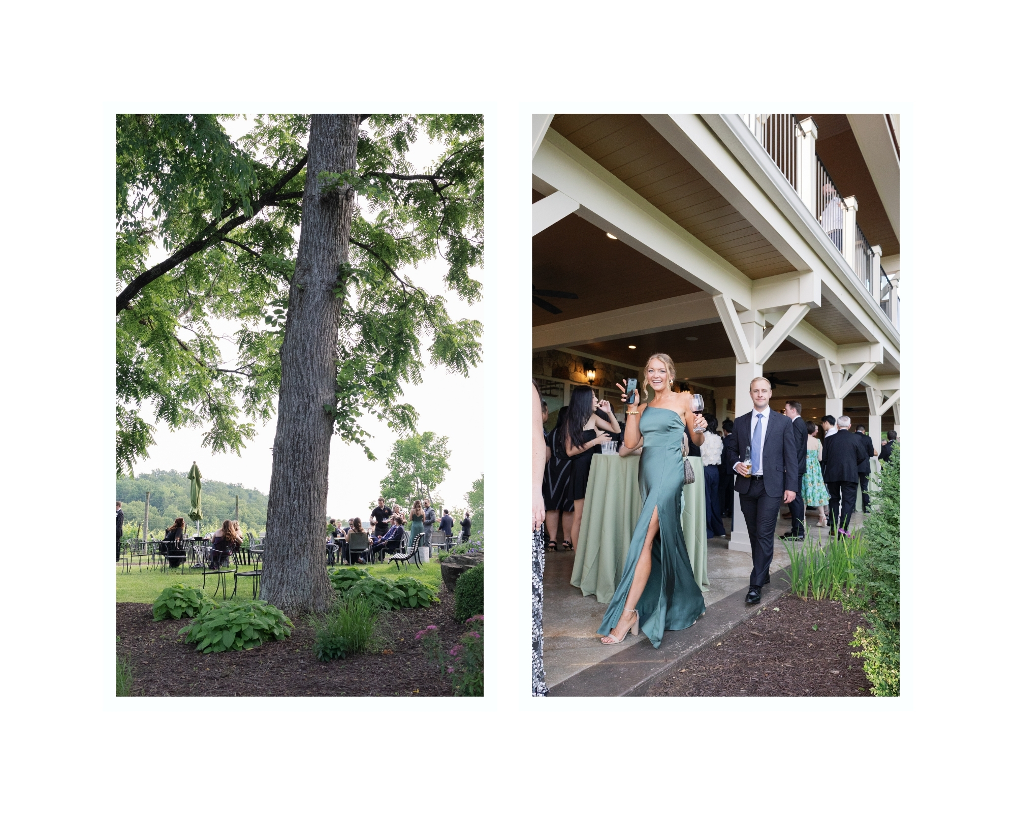 Guests enjoying cocktail hour on the lawn at Cana Vineyards during a Middleburg winery wedding