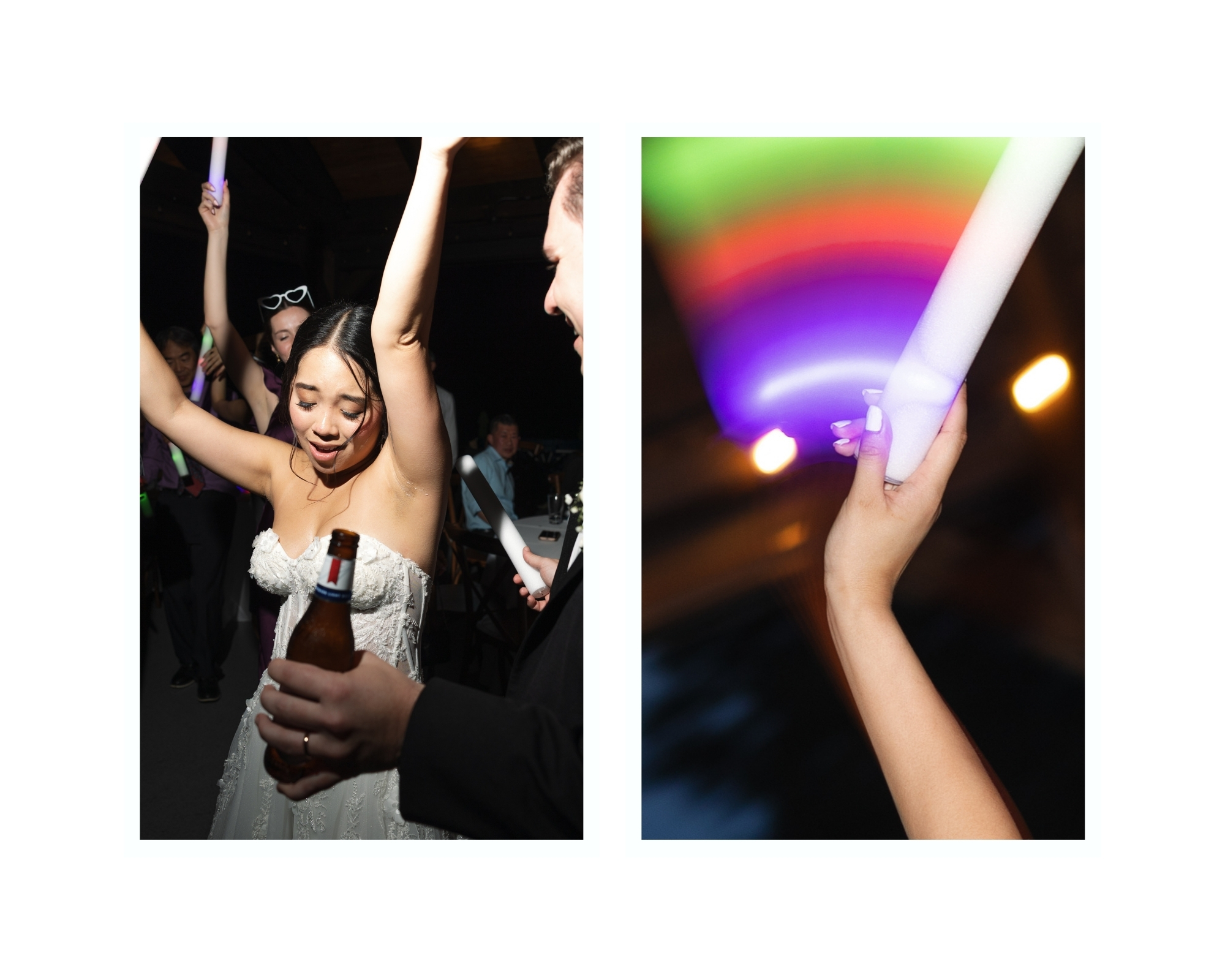 DJ spinning tunes as guests celebrate on the dance floor at a summer vineyard wedding in Middleburg