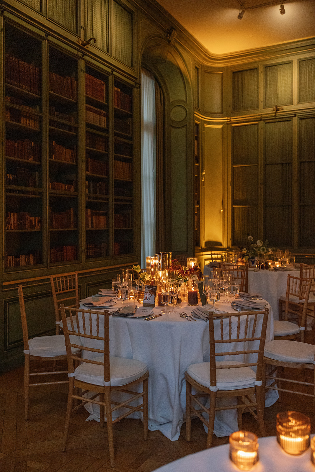 Moody reception set up at the Meridian House Library in Washington DC.