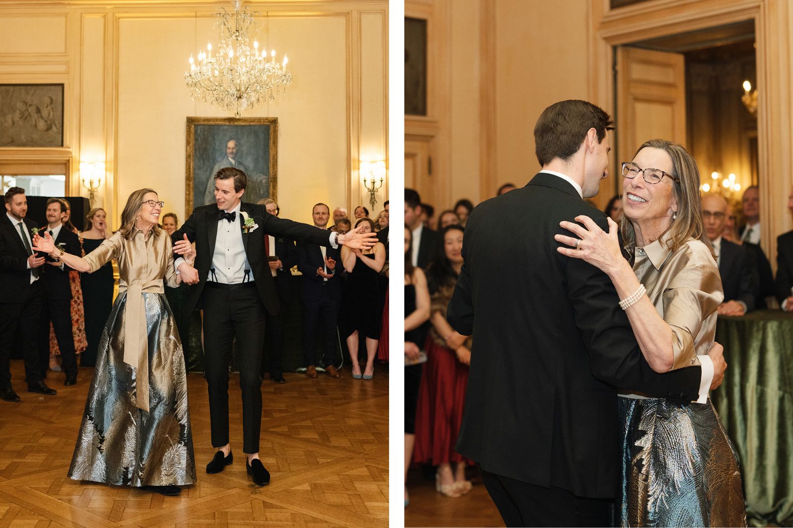 Mom dances with her son at his wedding at Meridian House in DC