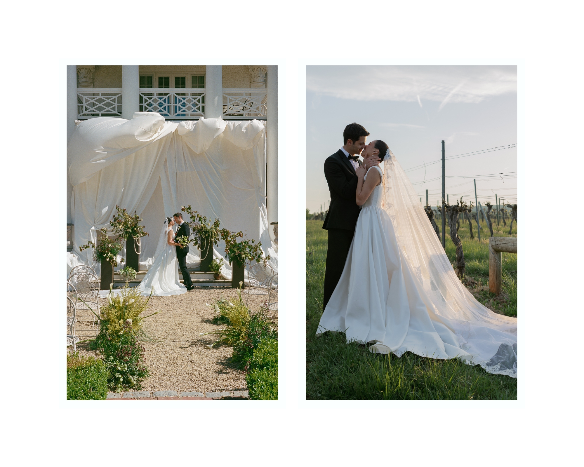 bride and groom at keswick vineyards